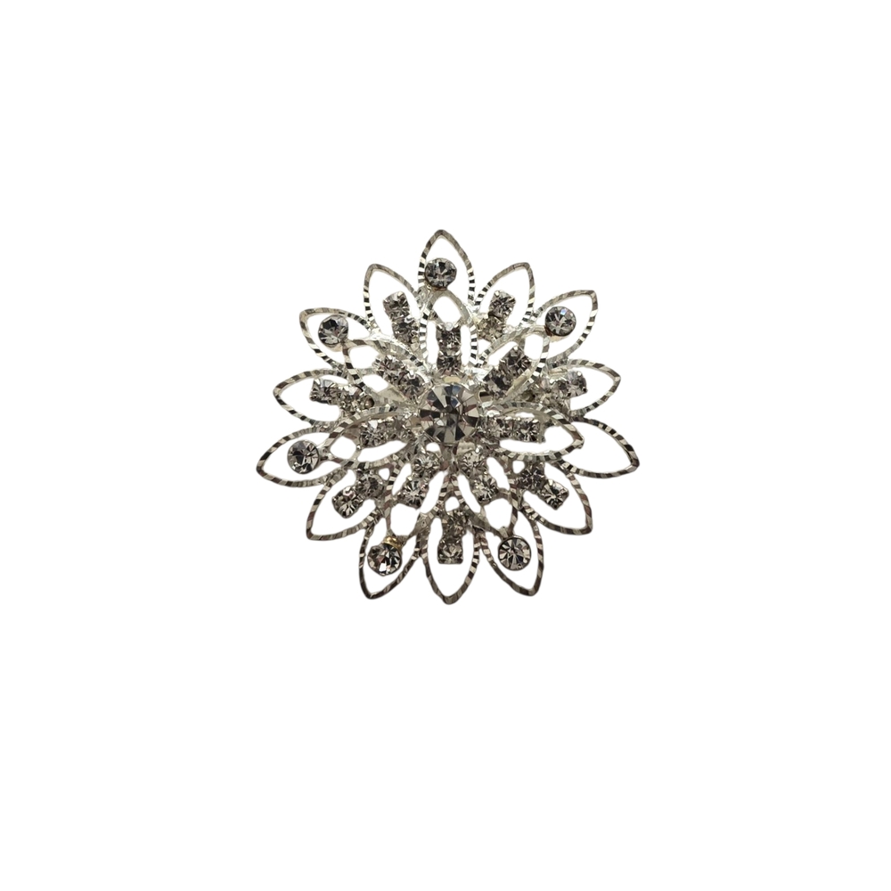5 for $10 Sparkly Silver Floral Brooch